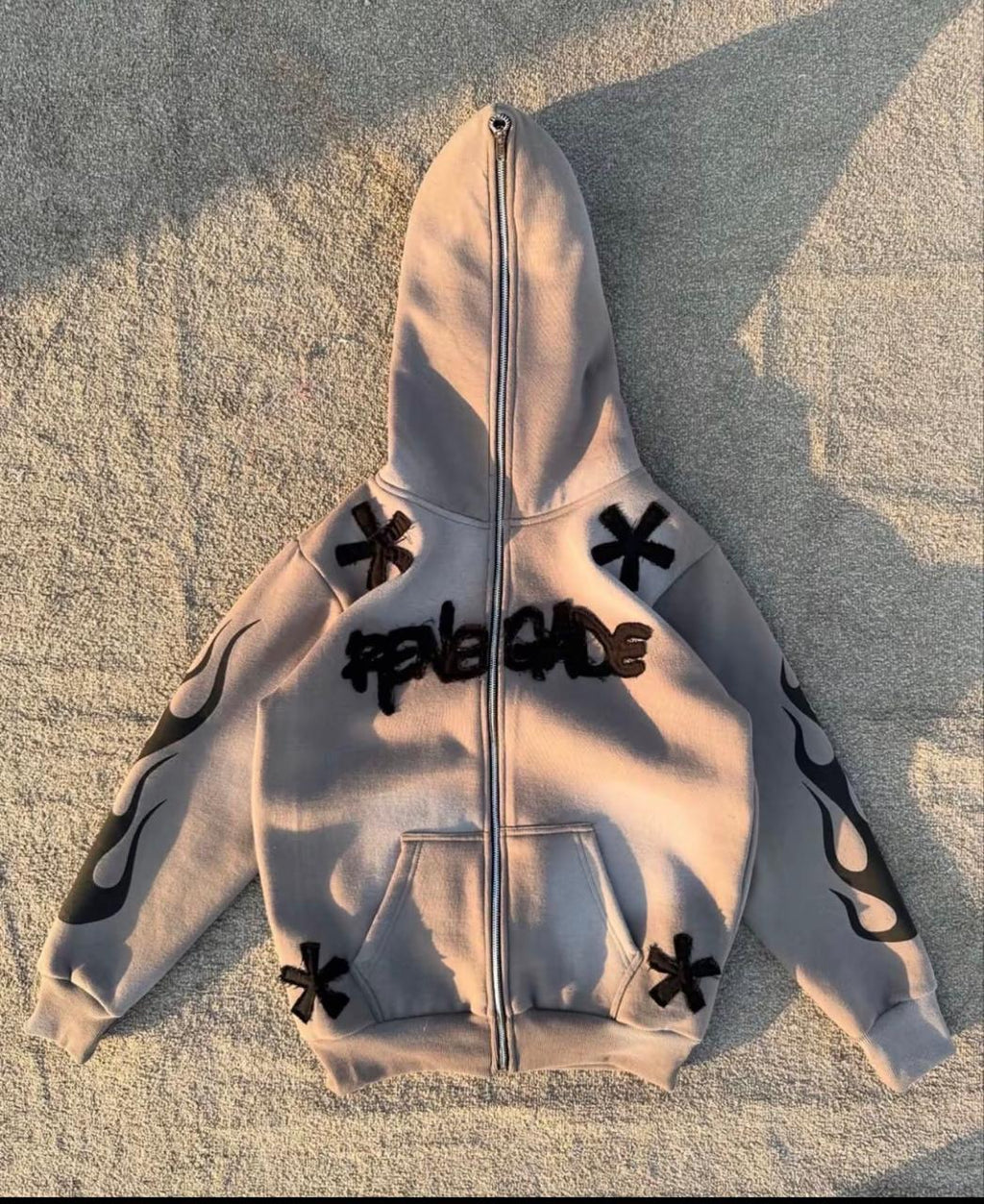 Stone Zip-Up Hoodie