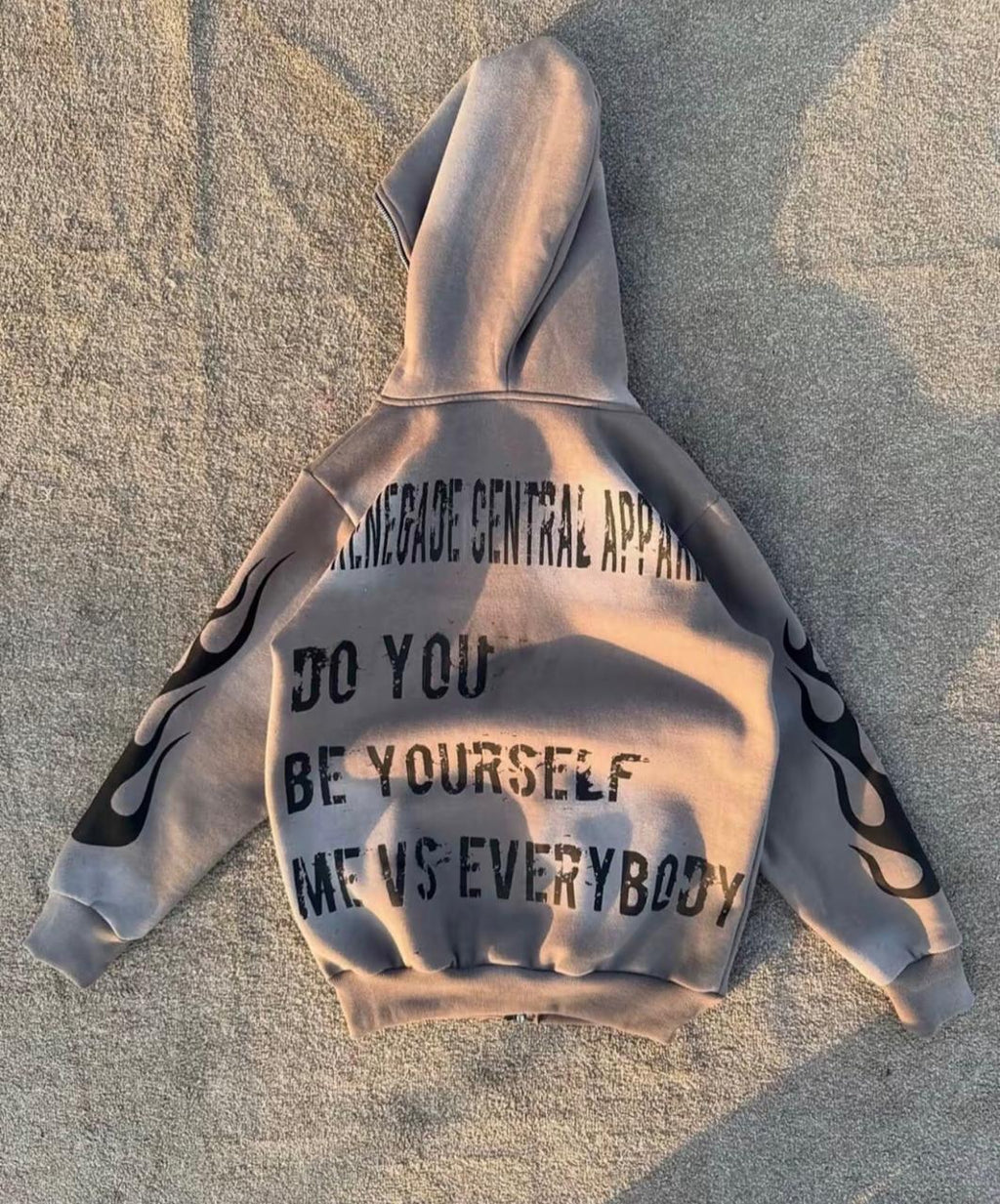 Stone Zip-Up Hoodie